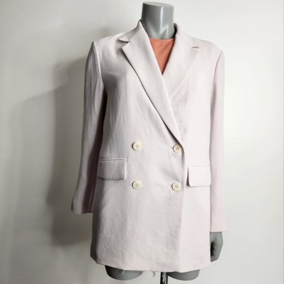 Aritzia X Wilfred Cherrelle Light Pink Double-breasted Blazer Size XS - Picture 3 of 9
